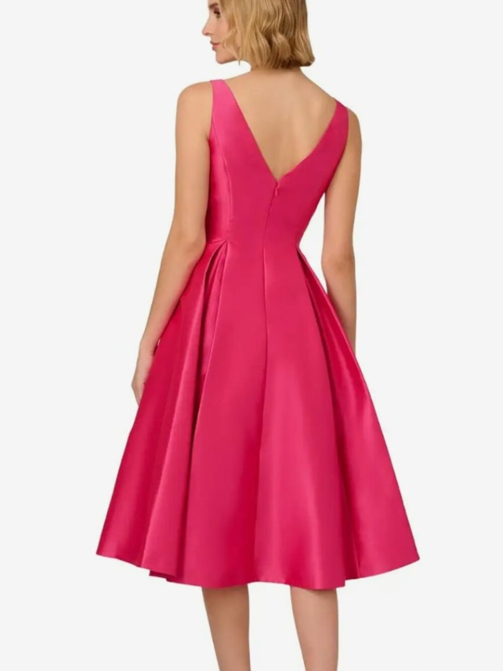 Pink Adrianna Papell Sleeveless Fit And Flare Midi Dress Size 12 - Picture 2 of 5